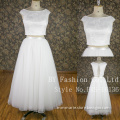 Hight quality two piece sexy wedding dress appliques new fashion custom made lace bridal gown